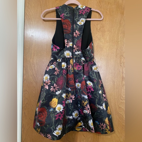 Alice+Olivia flower print dress with detachable bow belt - Picture 3 of 7